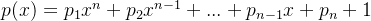 p(x)=p_{1}x^{n}+p_{2}x^{n-1}+...+p_{n-1}x+p_{n}+1