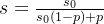 eq?s%3D%5Cfrac%7Bs_%7B0%7D%7D%7Bs_%7B0%7D%281-p%29+p%7D