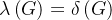 \lambda \left ( G \right ) = \delta \left ( G \right )