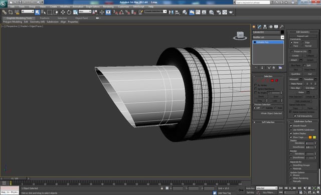 3D 工作室最大建模教程未来派螺栓枪