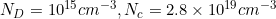 \small N_D=10^{15}cm^{-3},N_c=2.8\times 10^{19} cm^{-3}