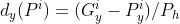 d_{y}(P^{i}) = (G_{y}^{i}- P_{y}^{i})/P_{h}