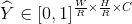 \widehat{Y}\in [0, 1]^{\frac{W}{R} \times \frac{H}{R} \times C}