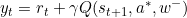 y_t=r_t+\gamma Q(s_{t+1},a^*,w^-)