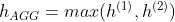 h_{AGG}=max(h^{(1)},h^{(2)})