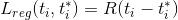 L_{reg}(t_{i},t_{i}^*)=R(t_{i}-t_{i}^{*})