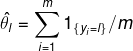 \hat{\theta _{l}}=\sum_{i=1}^{m}1_{\left \{ y_{i}=l \right \}}/m