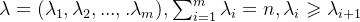 \lambda = (\lambda_{1},\lambda_{2},...,.\lambda_{m}),\sum_{i=1}^{m}\lambda_{i}=n,\lambda_{i}\geqslant \lambda_{i+1}