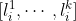[l_i^1,\cdots,l_i^k]