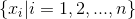 \left {x _{i}|i=1,2,...,n \right }