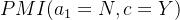 PMI(a_{1}=N,c=Y)