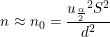 \small n\approx n_{0}=\frac{​{​{u_{\frac{\alpha }{2}}}^2S^2}}{d^2}