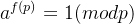 a^{f(p)}=1(mod p)