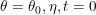 \small \theta = \theta _{0}, \eta, t=0