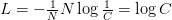 L = -\frac{1}{N} N \log\frac{1}{C} = \log C