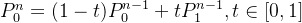 P_0^{n}=(1-t)P_0^{n-1}+tP_1^{n-1},t\in [0,1]