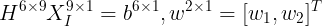 \large H^{6\times 9}X_I^{9\times 1}=b^{6\times 1}, w^{2\times 1}=[w_1,w_2]^T