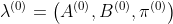 \lambda^{(0)} =\left ( A^{(0)},B^{(0)},\pi^{(0)} \right )