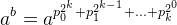 a^b=a^{p_0^{2^k}+p_1^{2^{k-1}}+...+p_k^{2^0}}