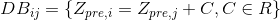 DB_{ij}=\left \{ Z_{pre,i}=Z_{pre,j}+C,C\in R \right \}