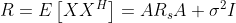 R=E\left [ XX^{H} \right ]=AR_{s}A+\sigma ^{2}I