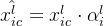 \hat{​{x^l_{ic}}}=x^l_{ic} \cdot \alpha ^l_i