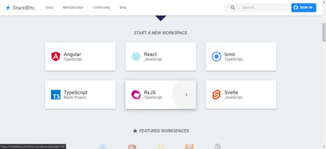 StackBlitz 首页