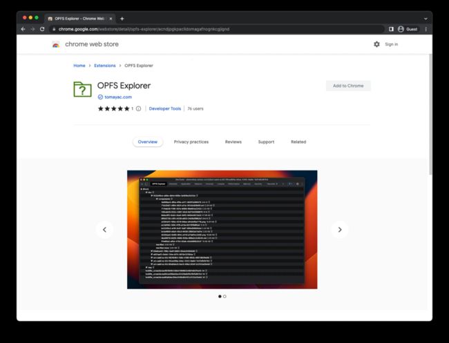 Chrome Web Store 上的 OPFS Explorer Chrome DevTools 扩展。