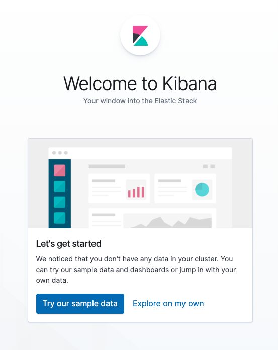 “Welcome to Kibana”（欢迎使用 Kibana）屏幕