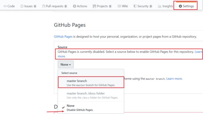 开启仓库 GitHub Pages功能