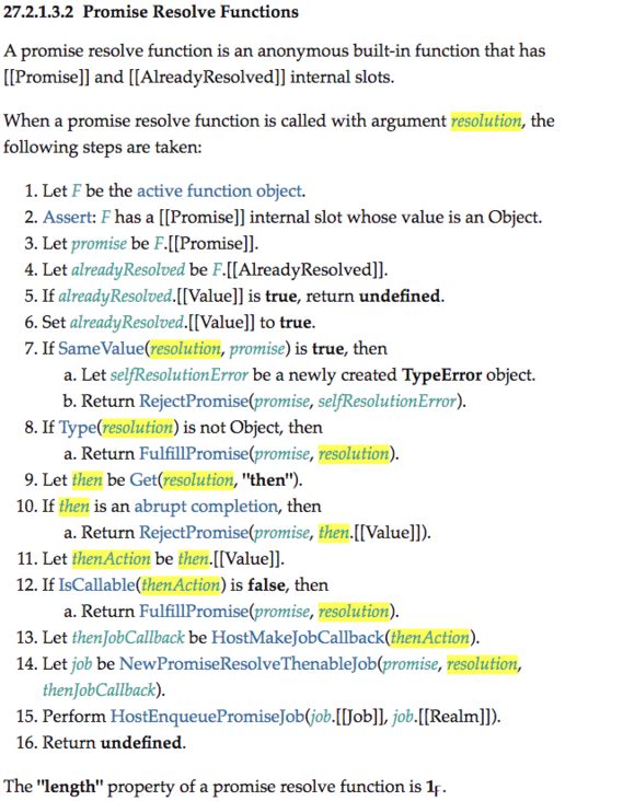 Promise Resolve Functions