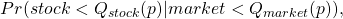 \begin{equation*} Pr(stock < Q_{stock} (p) \vert market < Q_{market} (p)), \end{equation*}