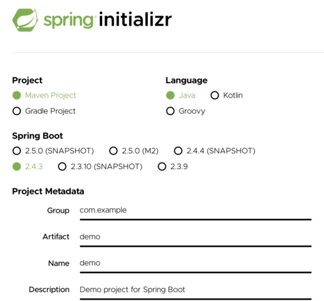 spring initializr