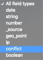在数据类型选择器中选择 conflict（冲突）