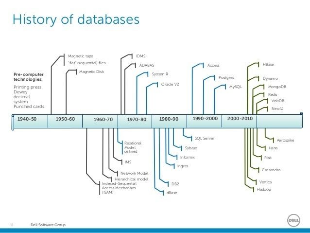 hitory of database