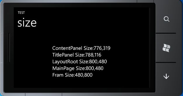 Windows phone 7 布局与大小