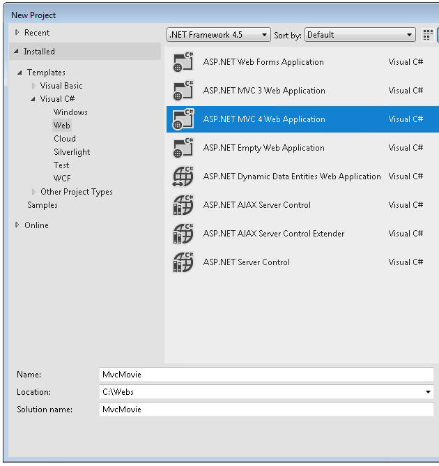 ASP.NET MVC4 新手入门教程之一 ---1.介绍ASP.NET MVC4