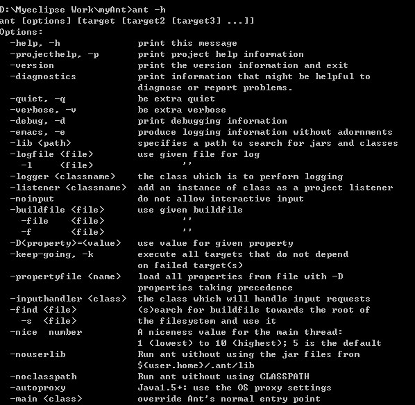 Ant命令行操作