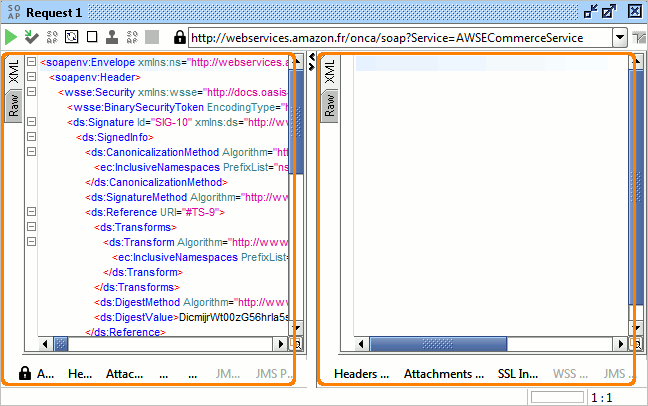 WSDL request editor