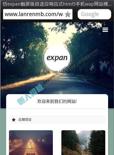 expan触屏版自适应响应式html5手机wap网站模板下载