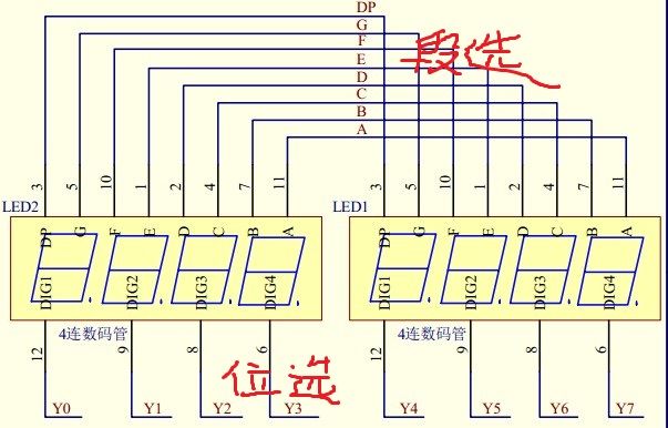 MSP430F149流水灯闪烁以及数码管的显示