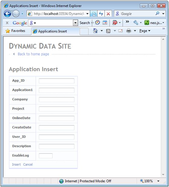 Vs.net 2008 sp1新特性之Dynamic Data Web Site