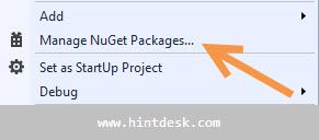 Manage NuGet Packages...