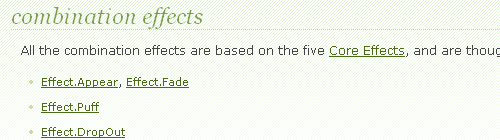 AJAX Scripts - Combination Effects in scriptaculous wiki