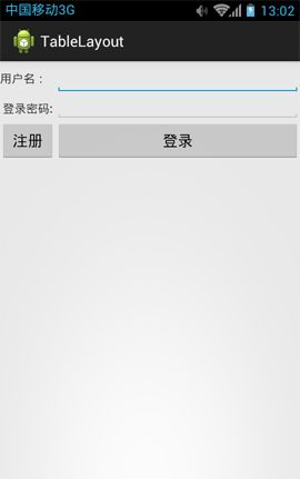 android学习——TableLayout表格布局