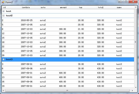 能分组的GridView