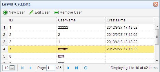 CYQ.Data 快速开发EasyUI