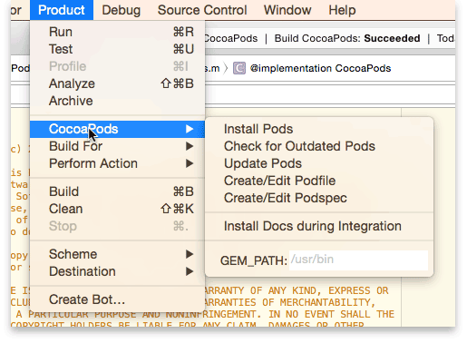 CocoaPods 第三方库管理器