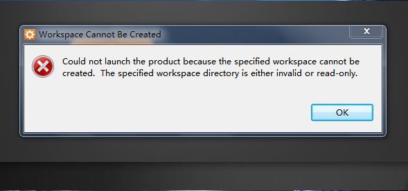Aptana Studio 2启动时提示 Workspace Cannot Be Created 解决办法