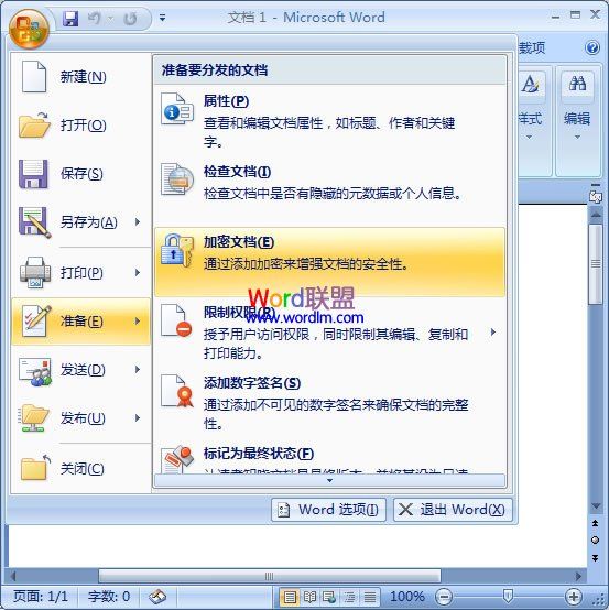 Word2007文档加密